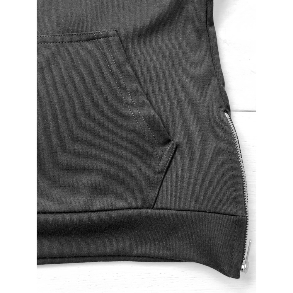 Black Faux Leather Sweatshirt - Picture 4 of 8